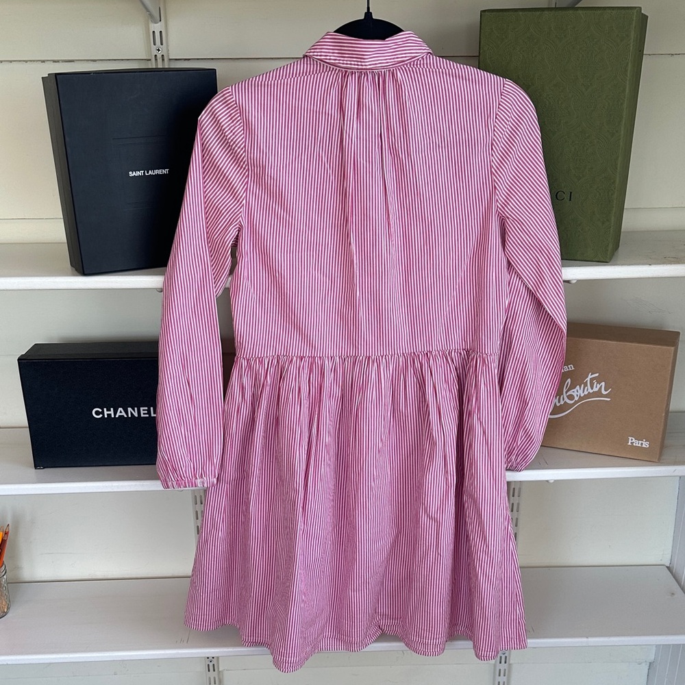 J Crew Pink Striped Button-Up Dress - Picture 3 of 4